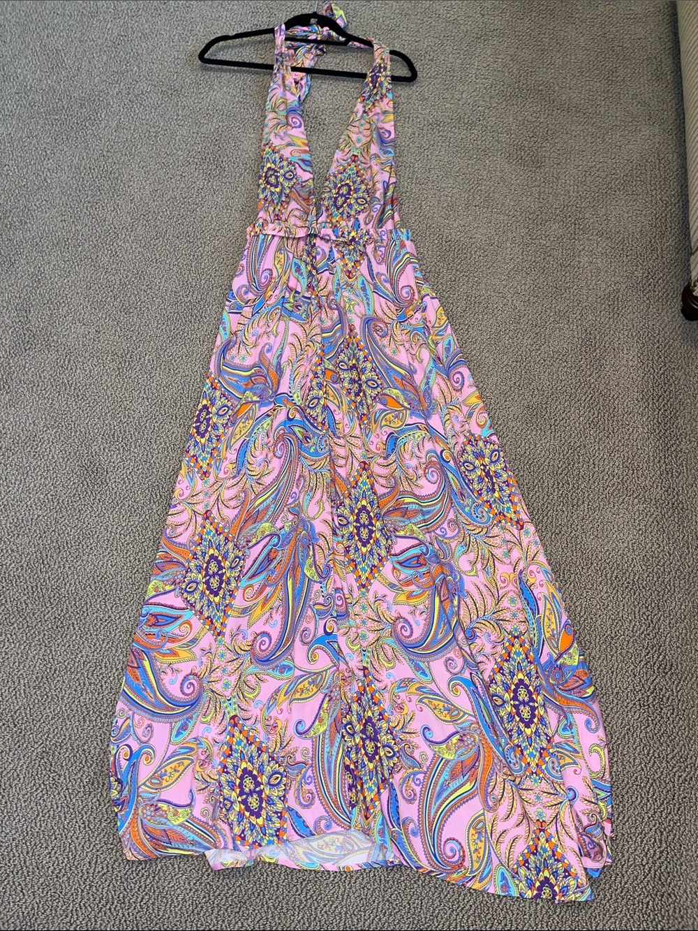 LULI FAMA “PINKIN ABOUT YOU” Convertible Halter Maxi Dress  NWOT